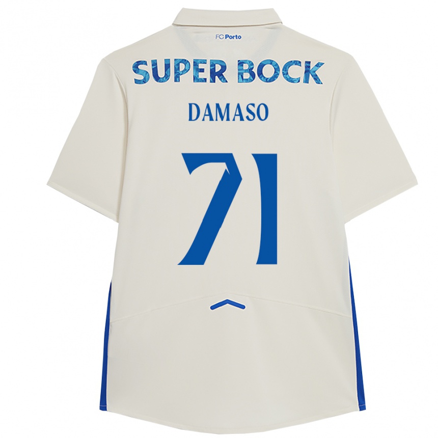 ילדים כדורגל Nico Damaso #71 לבן כחול ג'רזי קיט שלישי 2025/26