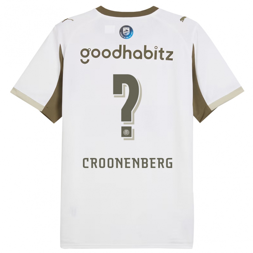 ילדים כדורגל Luca Croonenberg #0 לבן אפור ג'רזי קיט שלישי 2025/26