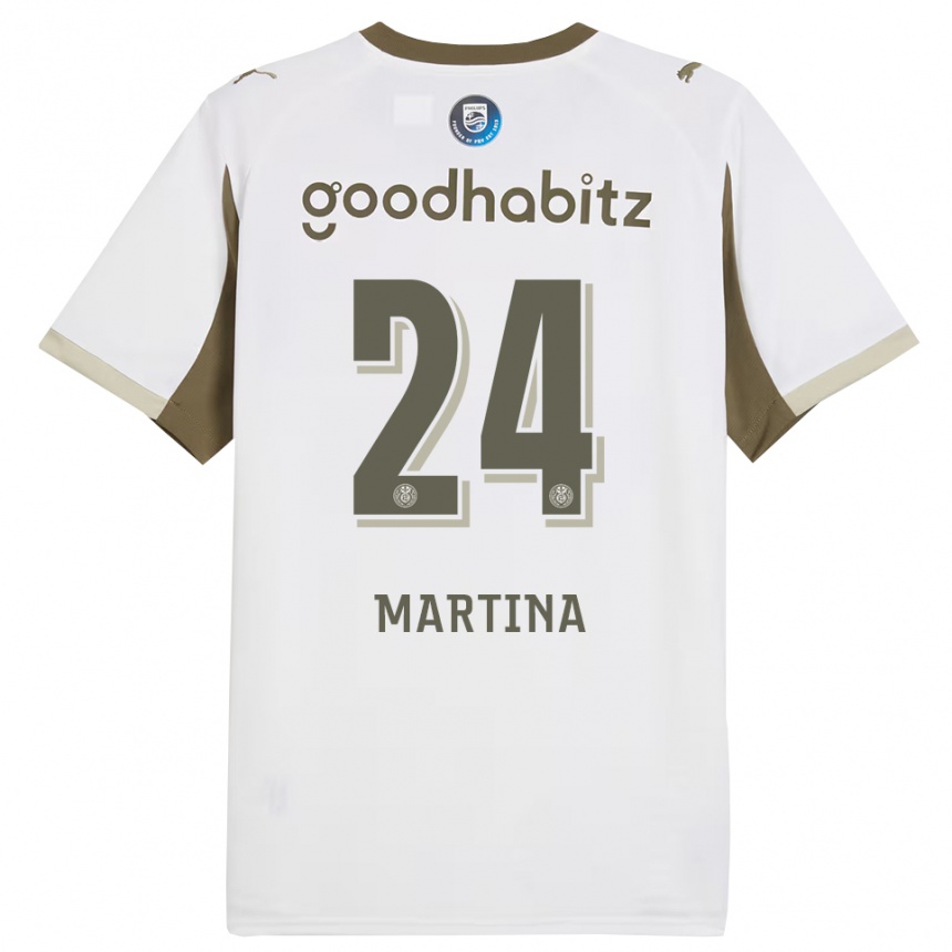 ילדים כדורגל Shijona Martina #24 לבן אפור ג'רזי קיט שלישי 2025/26