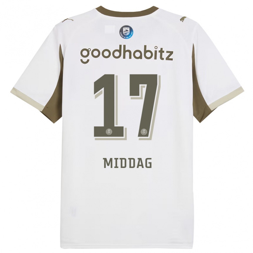 ילדים כדורגל Isai Middag #17 לבן אפור ג'רזי קיט שלישי 2025/26