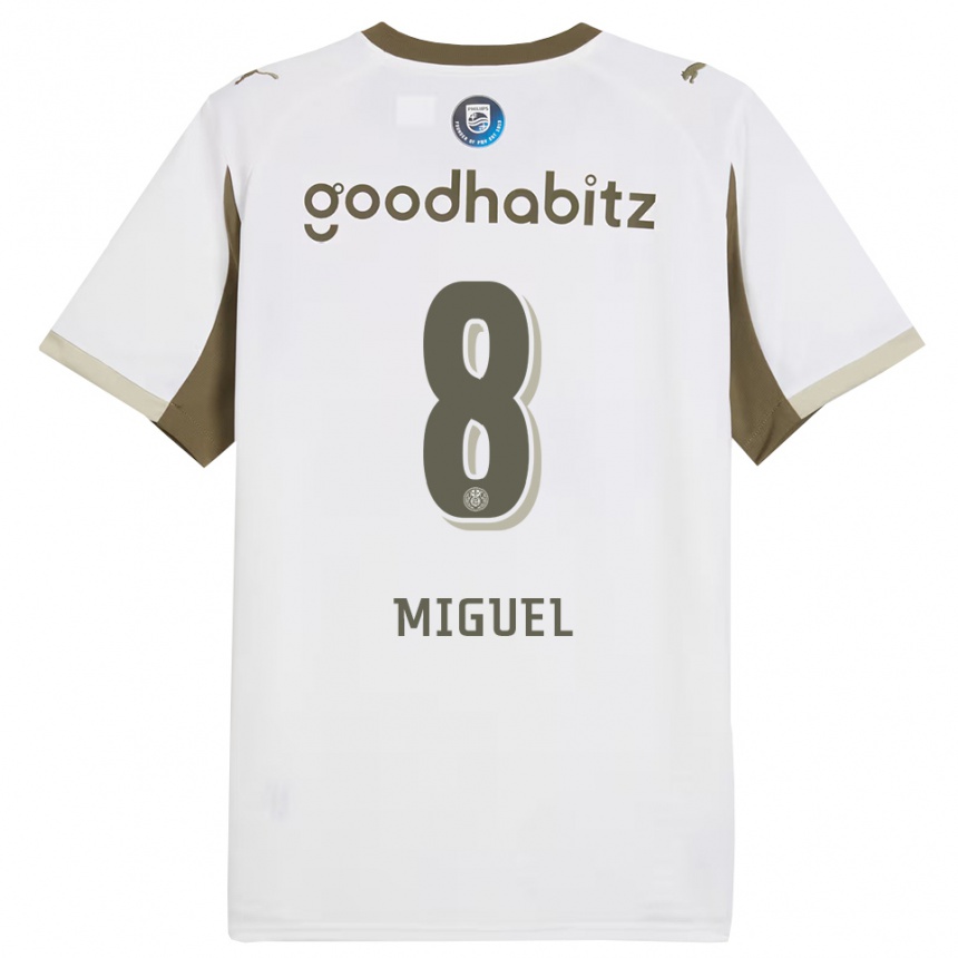 ילדים כדורגל Yani Miguel #8 לבן אפור ג'רזי קיט שלישי 2025/26