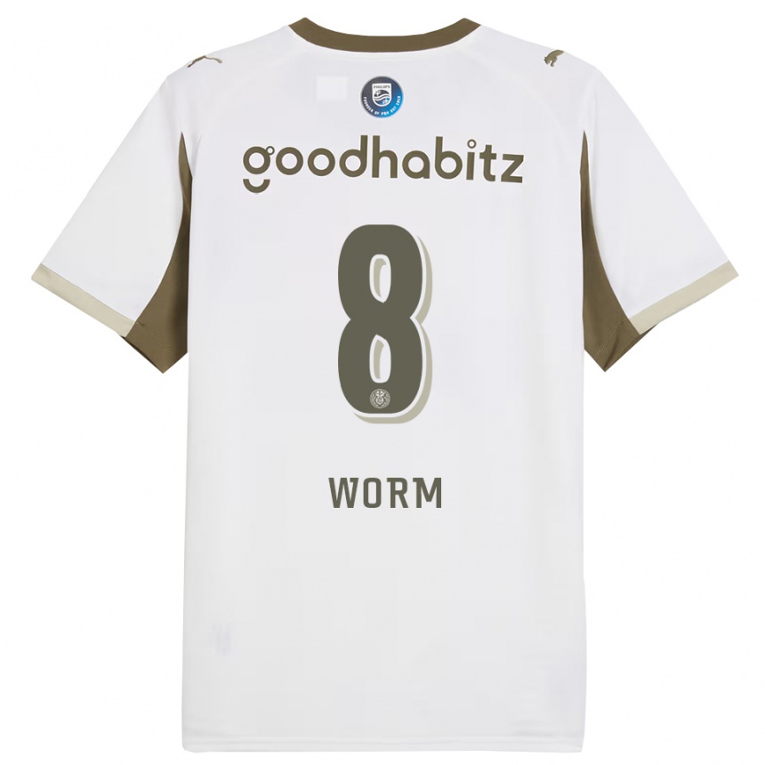 ילדים כדורגל סירי וורם #8 לבן אפור ג'רזי קיט שלישי 2025/26