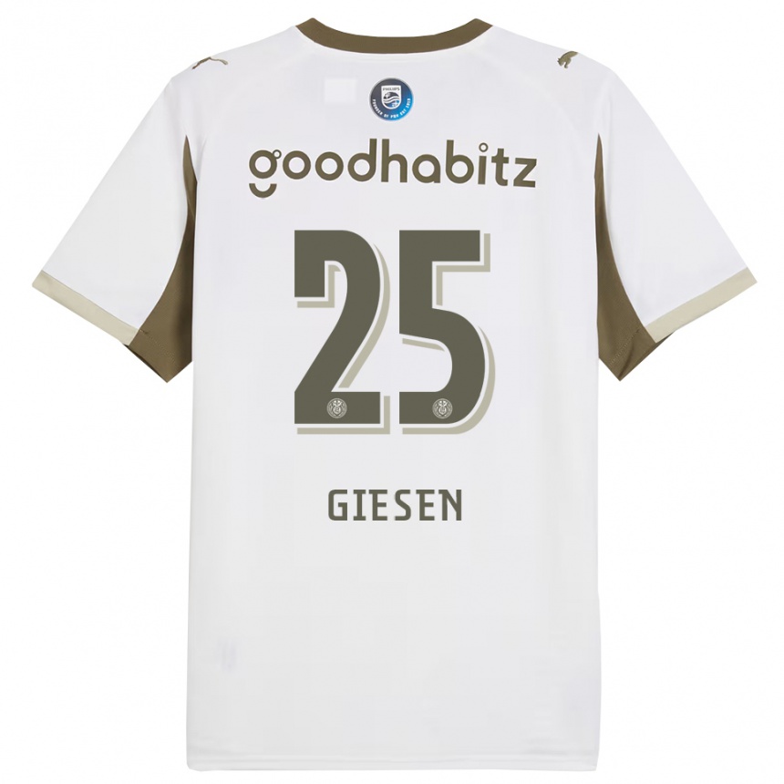 ילדים כדורגל Suzanne Giesen #25 לבן אפור ג'רזי קיט שלישי 2025/26