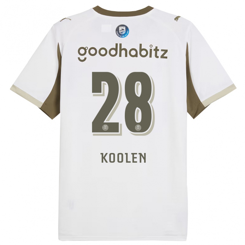 ילדים כדורגל Lars Koolen #28 לבן אפור ג'רזי קיט שלישי 2025/26