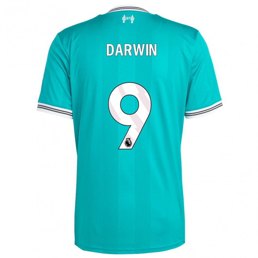 ילדים כדורגל דרווין נונייס #9 ירוק לבן ג'רזי קיט שלישי 2025/26
