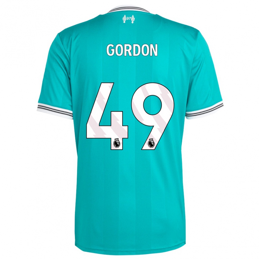 ילדים כדורגל קייד גורדון #49 ירוק לבן ג'רזי קיט שלישי 2025/26