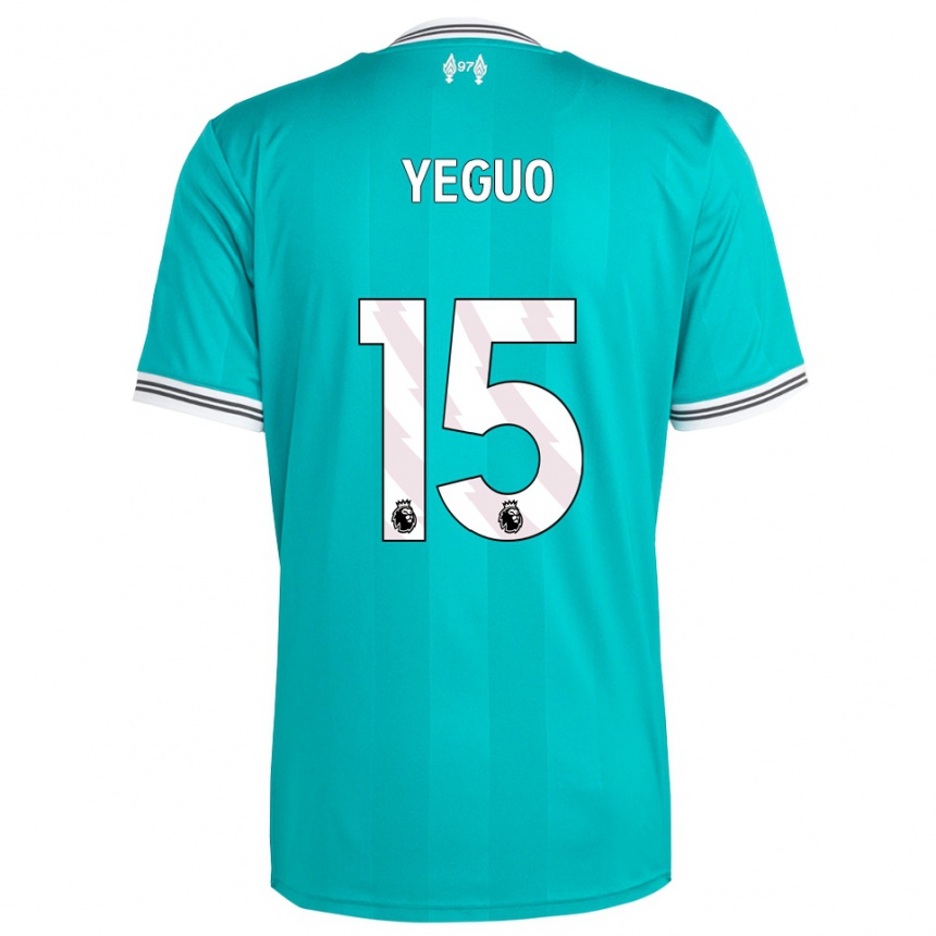 ילדים כדורגל Aiden Yeguo #15 ירוק לבן ג'רזי קיט שלישי 2025/26