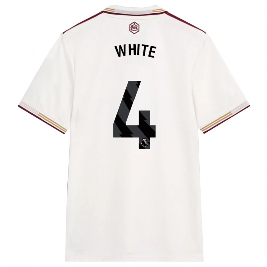 ילדים כדורגל בן ווייט #4 לבן מלוכלך בורדו ג'רזי קיט שלישי 2025/26