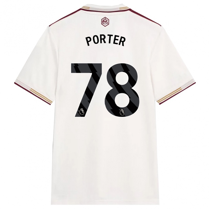 ילדים כדורגל Jack Porter #78 לבן מלוכלך בורדו ג'רזי קיט שלישי 2025/26