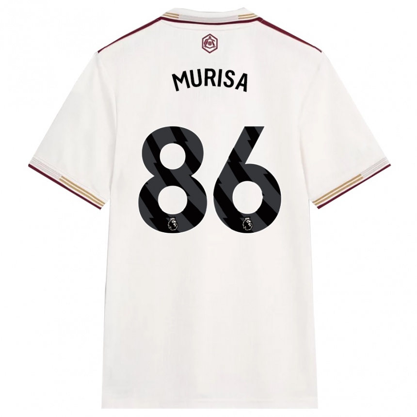 ילדים כדורגל Teshaun Murisa #86 לבן מלוכלך בורדו ג'רזי קיט שלישי 2025/26