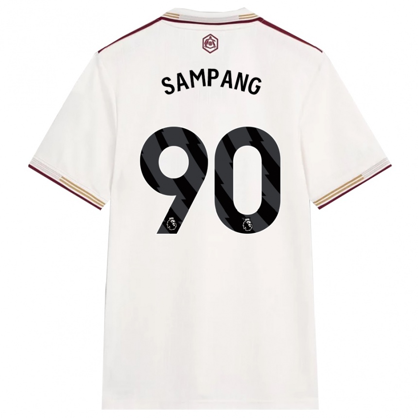 ילדים כדורגל Saurap Sampang #90 לבן מלוכלך בורדו ג'רזי קיט שלישי 2025/26