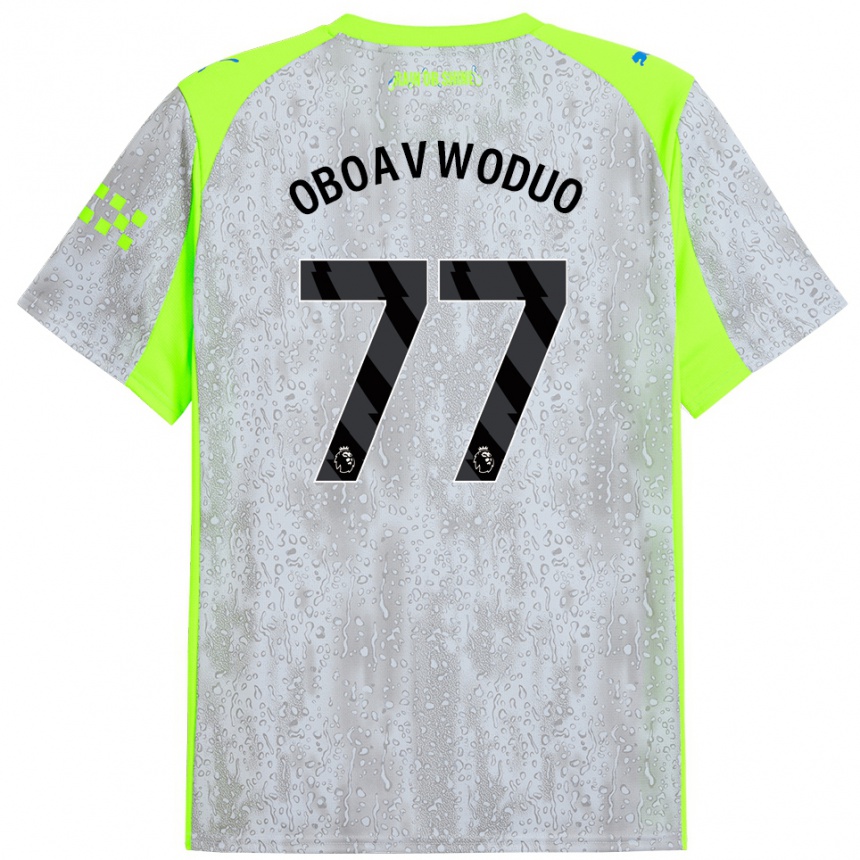 ילדים כדורגל ג'סטין אובואוודו #77 אפור צהוב ג'רזי קיט שלישי 2025/26