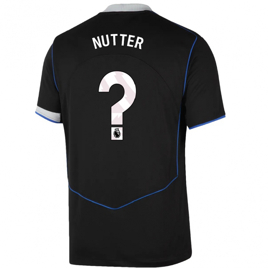 ילדים כדורגל Walter Nutter #0 שחור כחול כסוף ג'רזי קיט שלישי 2025/26
