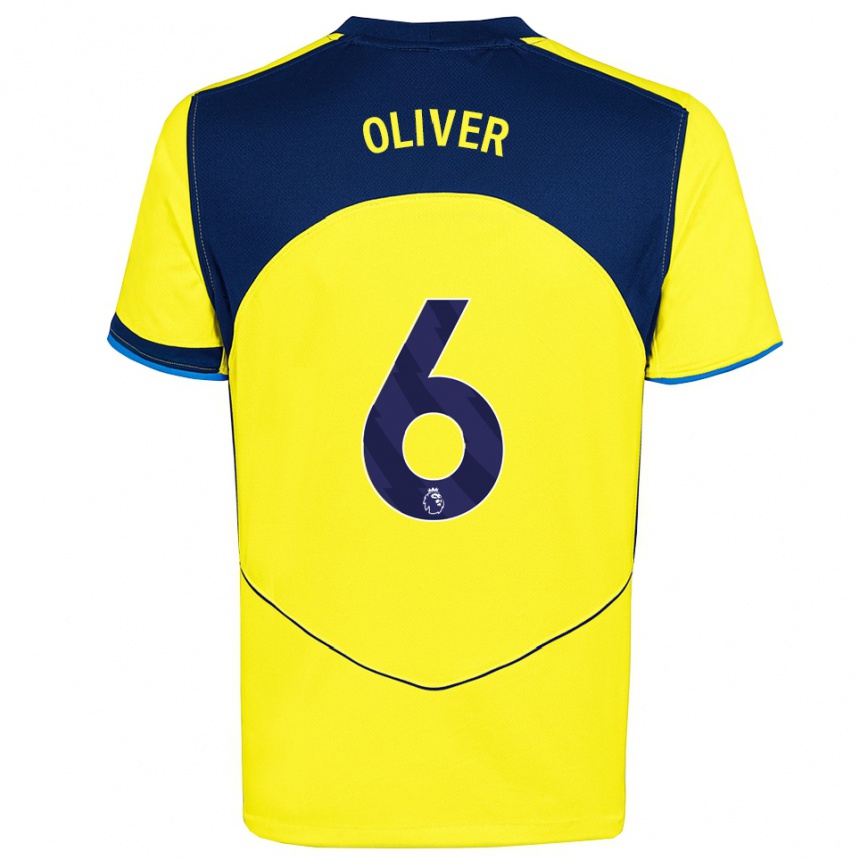 ילדים כדורגל Dexter Oliver #6 צהוב נייבי ג'רזי קיט שלישי 2025/26