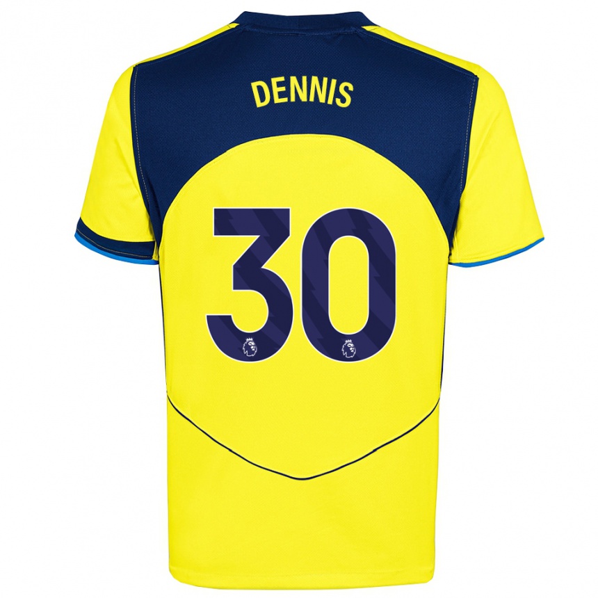 ילדים כדורגל אראיה דניס #30 צהוב נייבי ג'רזי קיט שלישי 2025/26