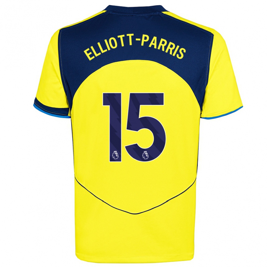 ילדים כדורגל Reiss Elliott-Parris #15 צהוב נייבי ג'רזי קיט שלישי 2025/26