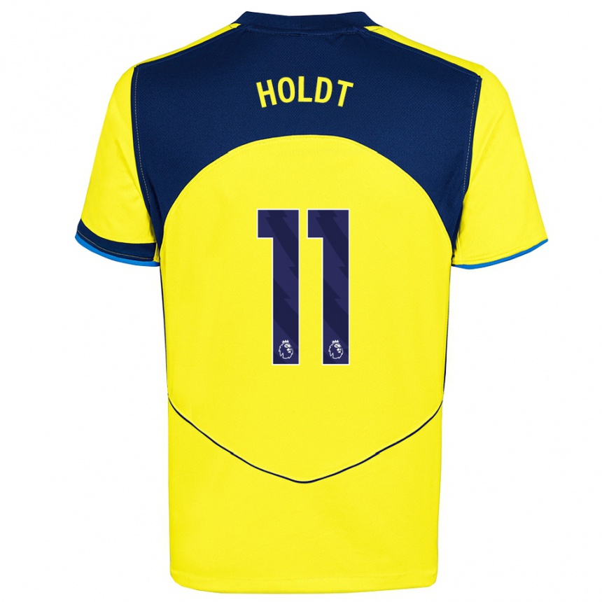 ילדים כדורגל אוליביה הולדט #11 צהוב נייבי ג'רזי קיט שלישי 2025/26
