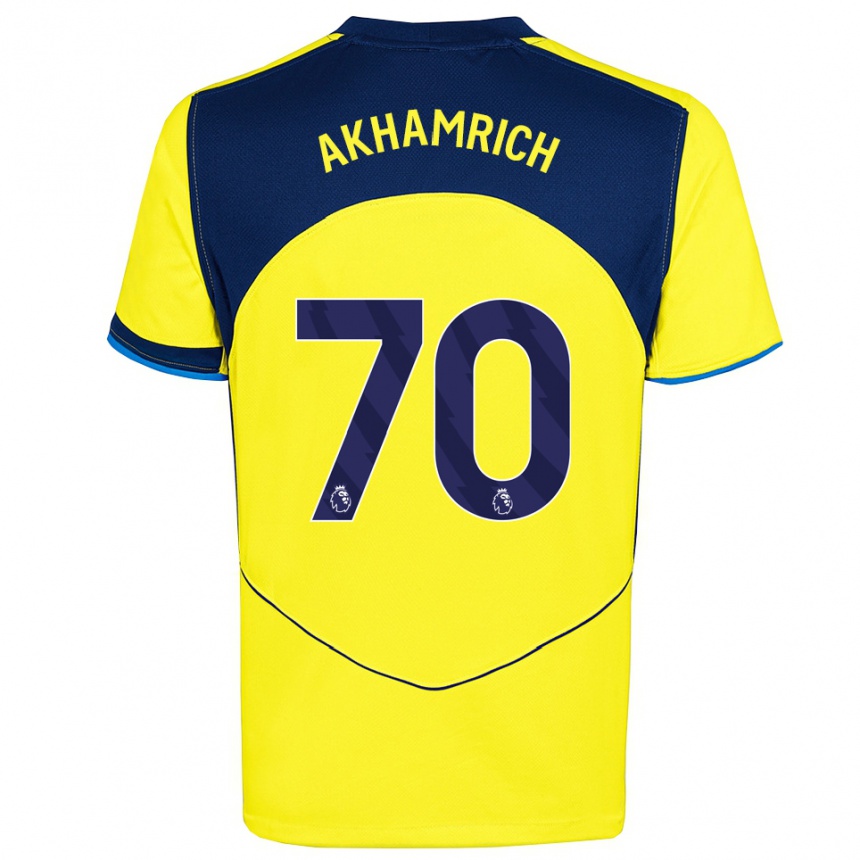 ילדים כדורגל יוסף אחמריך #70 צהוב נייבי ג'רזי קיט שלישי 2025/26