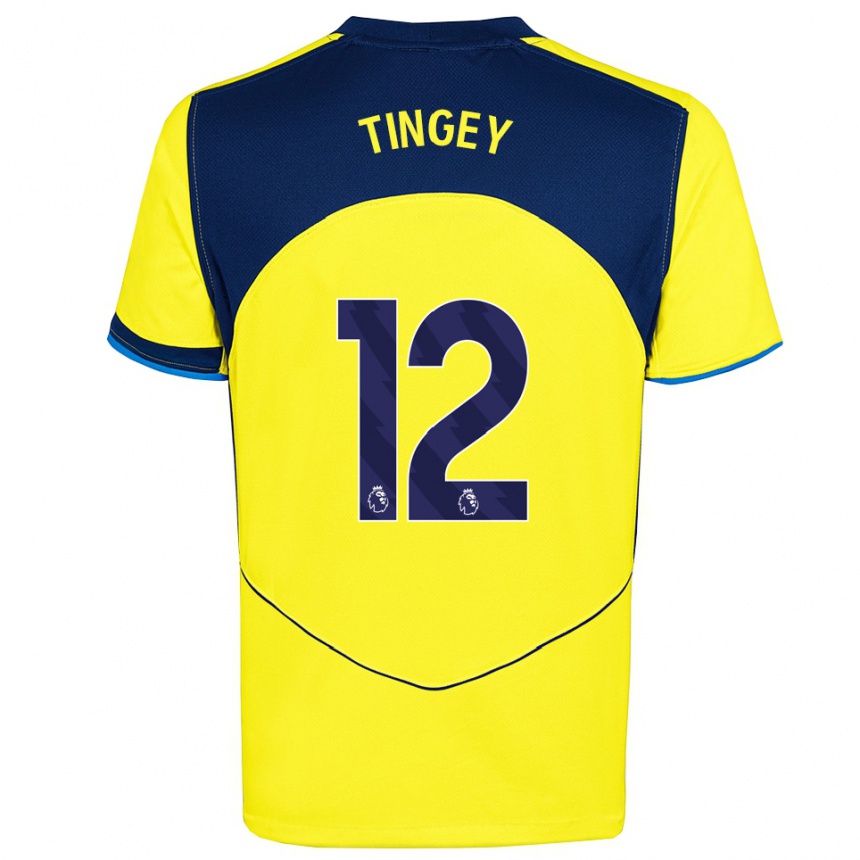 ילדים כדורגל טיילר טינגיי #12 צהוב נייבי ג'רזי קיט שלישי 2025/26