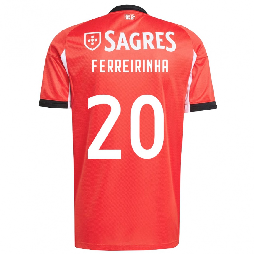 גברים כדורגל Afonso Ferreirinha #20 אדום לבן ג'רזי ביתית 2025/26