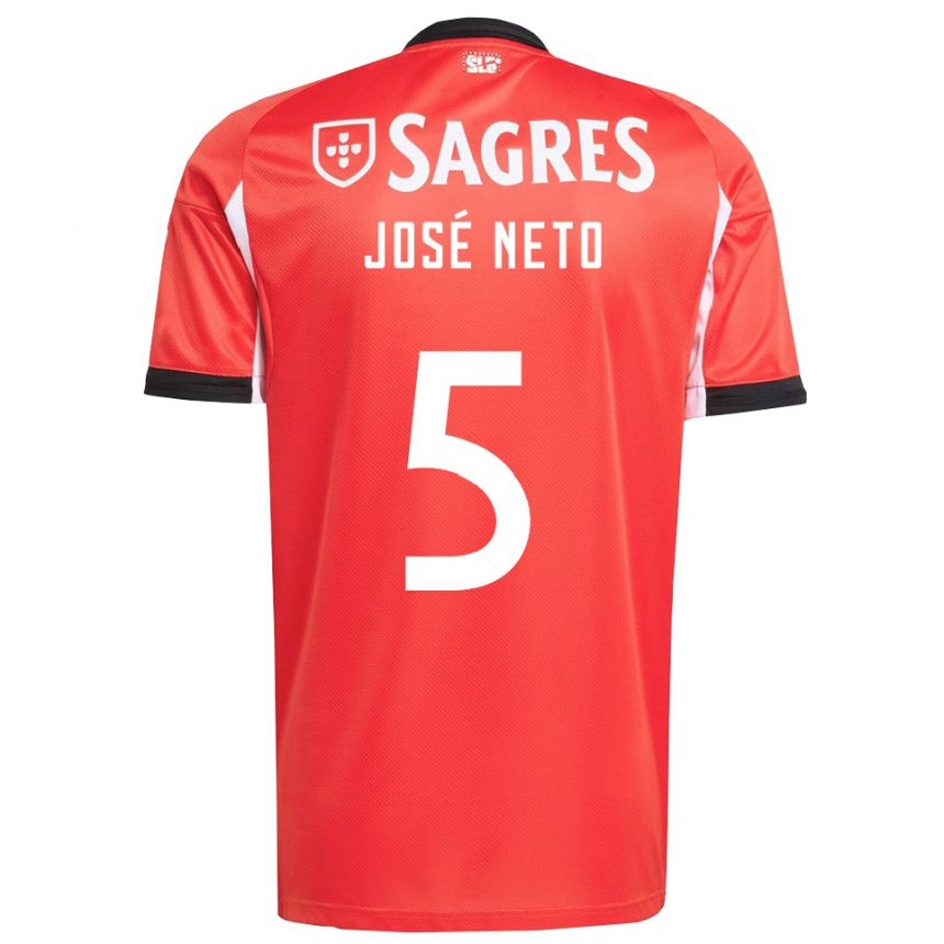 גברים כדורגל José Neto #5 אדום לבן ג'רזי ביתית 2025/26