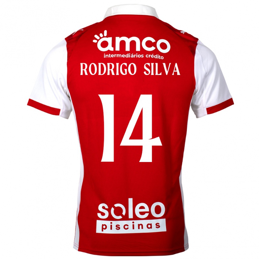 גברים כדורגל Rodrigo Silva #14 אדום לבן ג'רזי ביתית 2025/26
