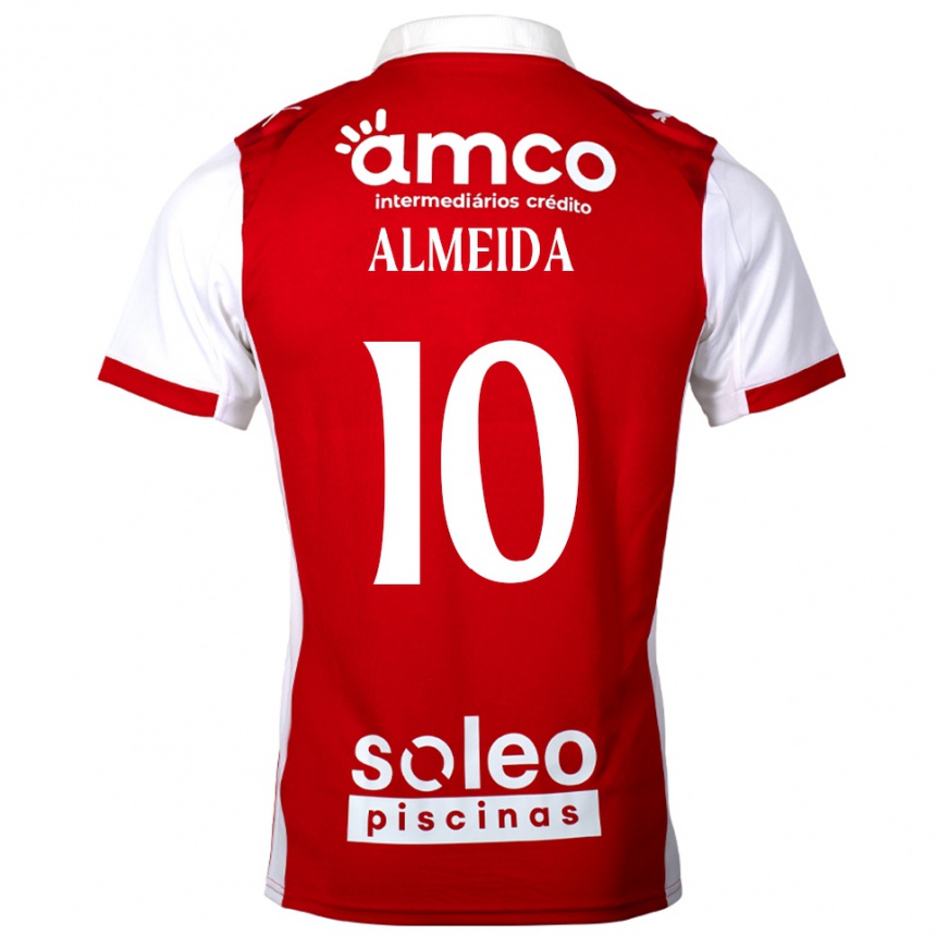 גברים כדורגל Vitória Almeida #10 אדום לבן ג'רזי ביתית 2025/26