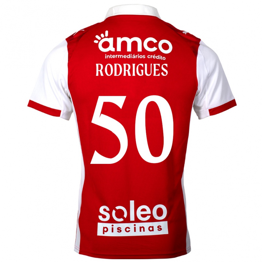 גברים כדורגל Diego Rodrigues #50 אדום לבן ג'רזי ביתית 2025/26