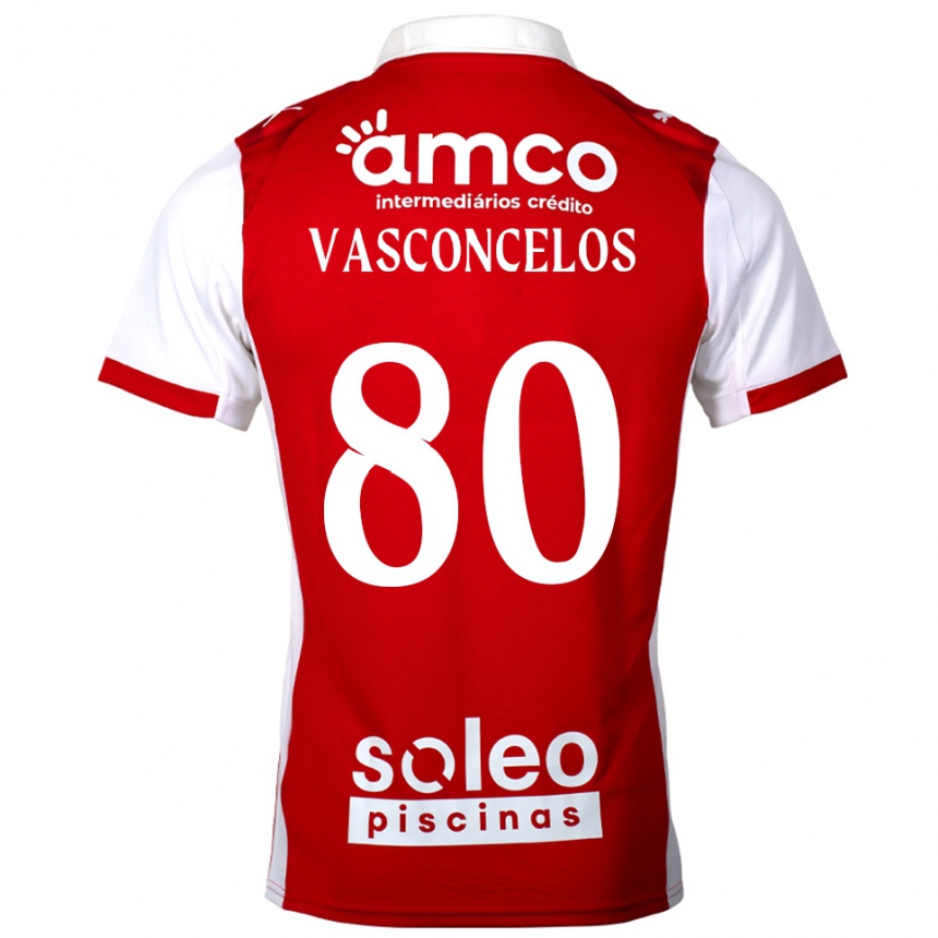 גברים כדורגל Vasconcelos #80 אדום לבן ג'רזי ביתית 2025/26