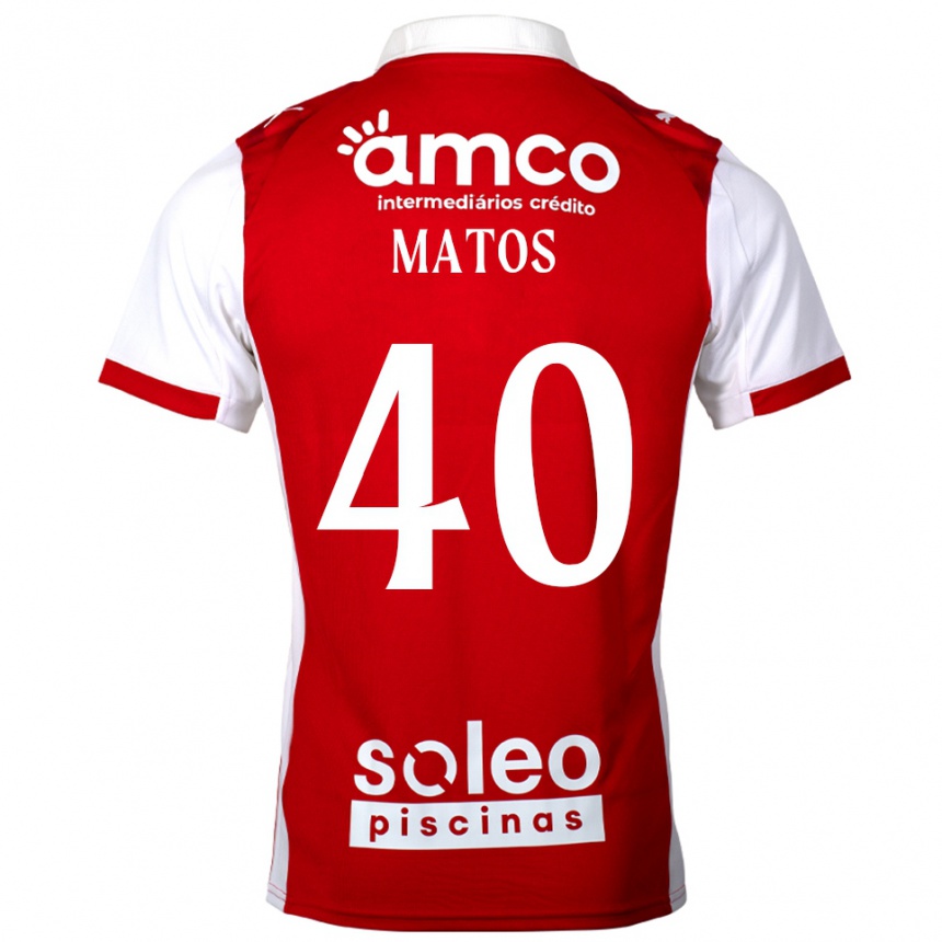 גברים כדורגל João Matos #40 אדום לבן ג'רזי ביתית 2025/26