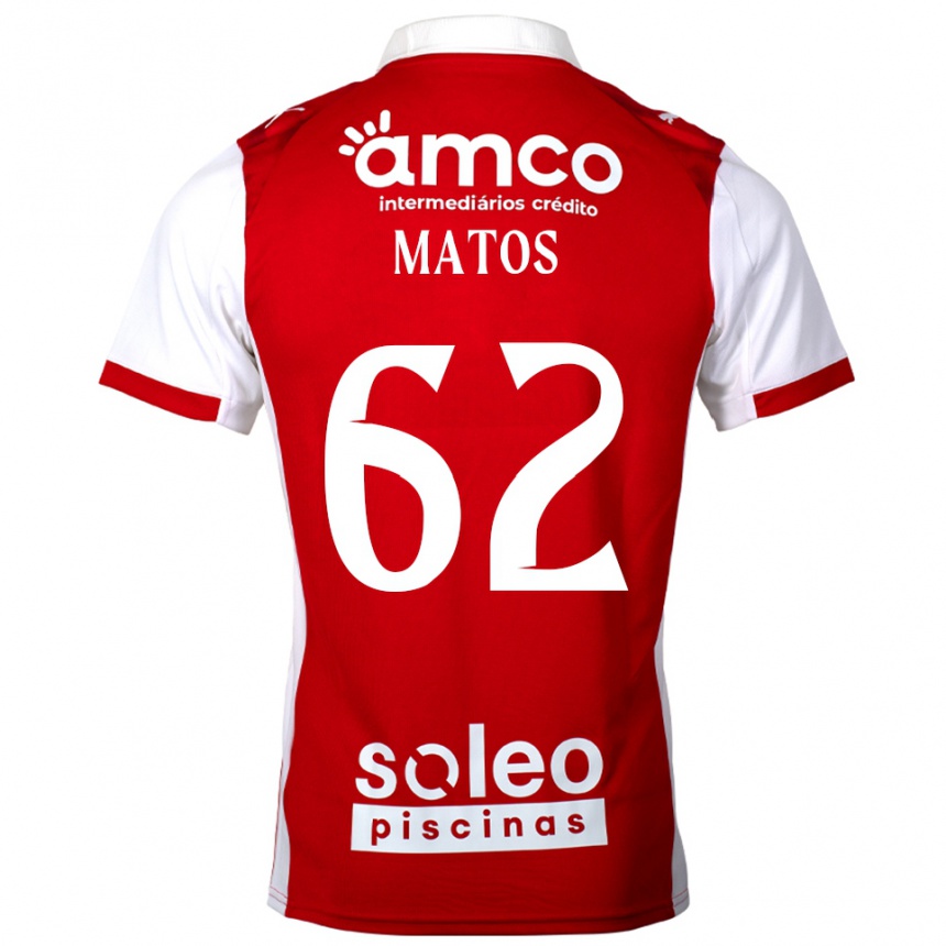 גברים כדורגל Nuno Matos #62 אדום לבן ג'רזי ביתית 2025/26