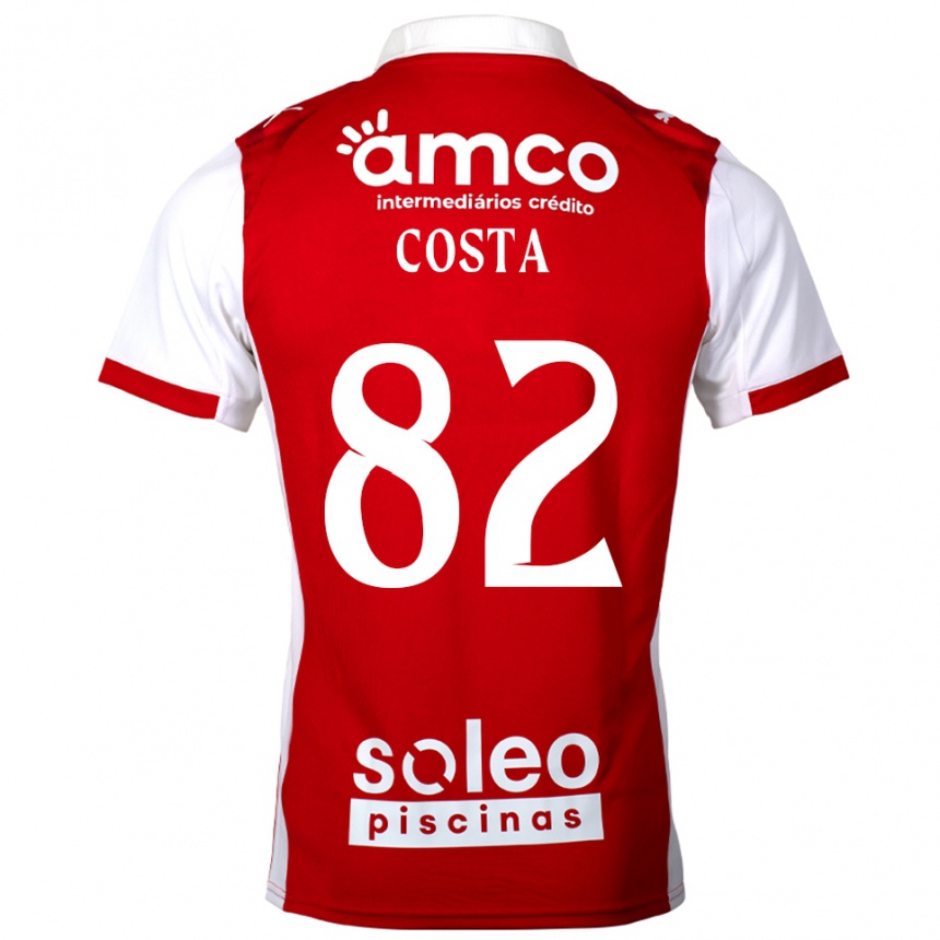 גברים כדורגל Gui Costa #82 אדום לבן ג'רזי ביתית 2025/26