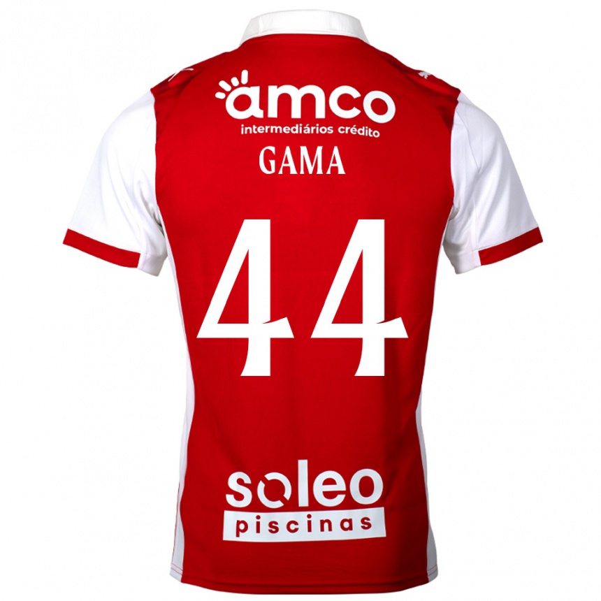 גברים כדורגל Dinis Gama #44 אדום לבן ג'רזי ביתית 2025/26