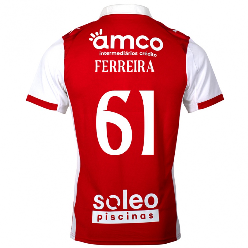 גברים כדורגל Tiago Ferreira #61 אדום לבן ג'רזי ביתית 2025/26