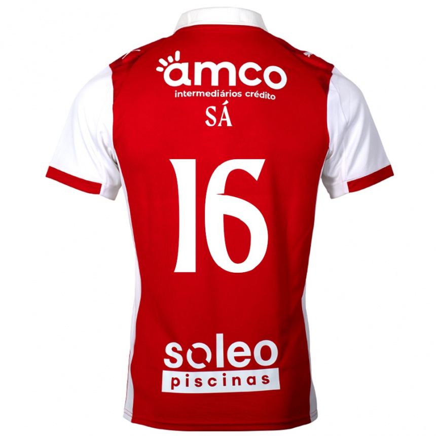 גברים כדורגל Manuel Sá #16 אדום לבן ג'רזי ביתית 2025/26