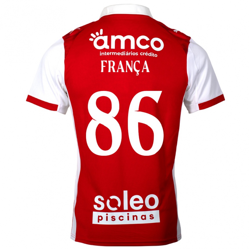 גברים כדורגל Francisco França #86 אדום לבן ג'רזי ביתית 2025/26