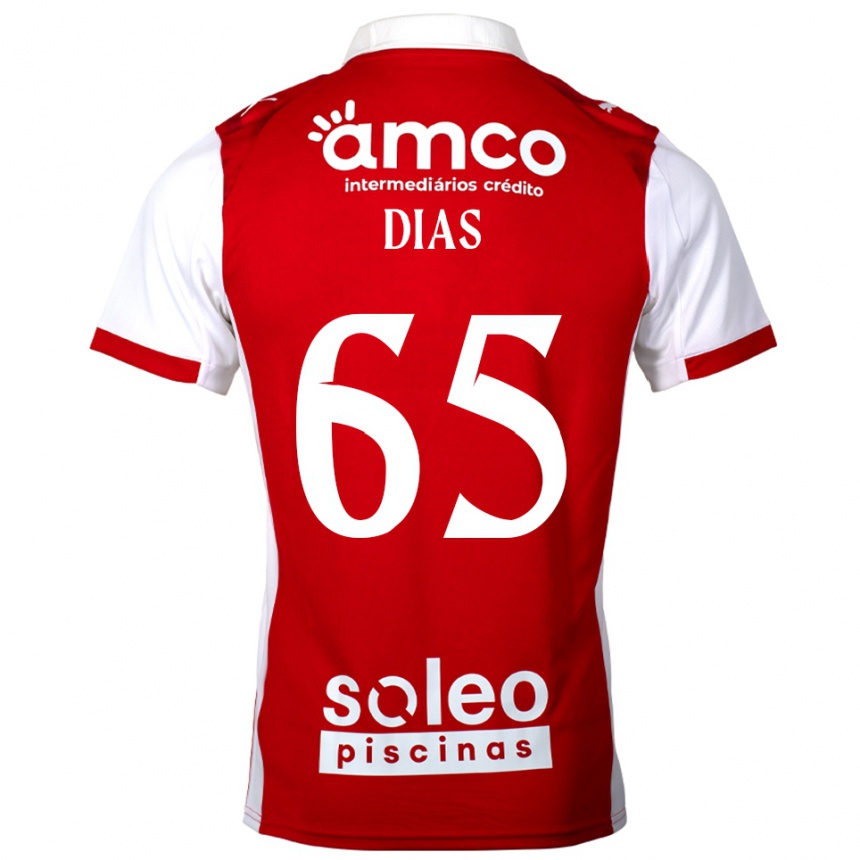 גברים כדורגל Leandro Dias #65 אדום לבן ג'רזי ביתית 2025/26
