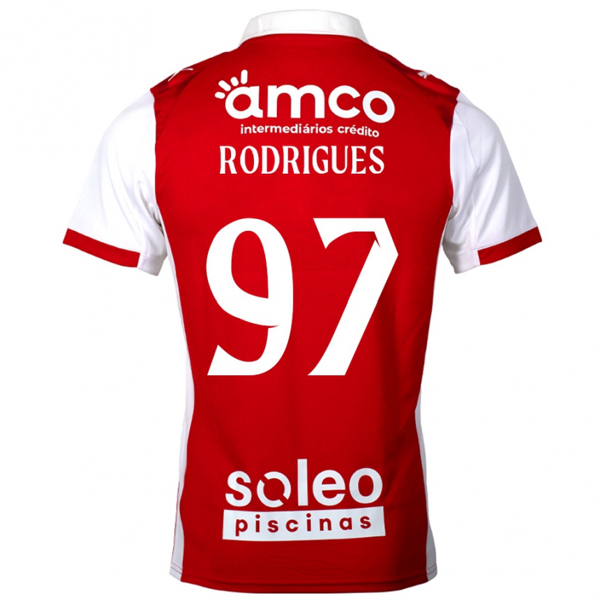 גברים כדורגל Dinis Rodrigues #97 אדום לבן ג'רזי ביתית 2025/26