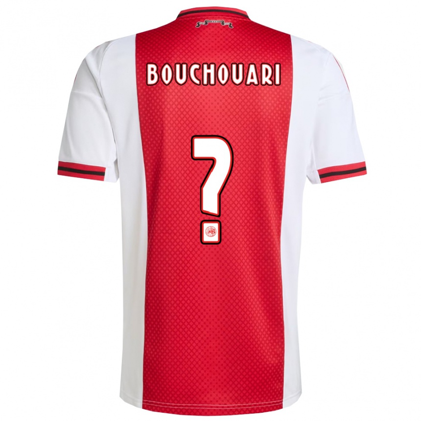 גברים כדורגל Amin Bouchouari #0 אדום לבן ג'רזי ביתית 2025/26
