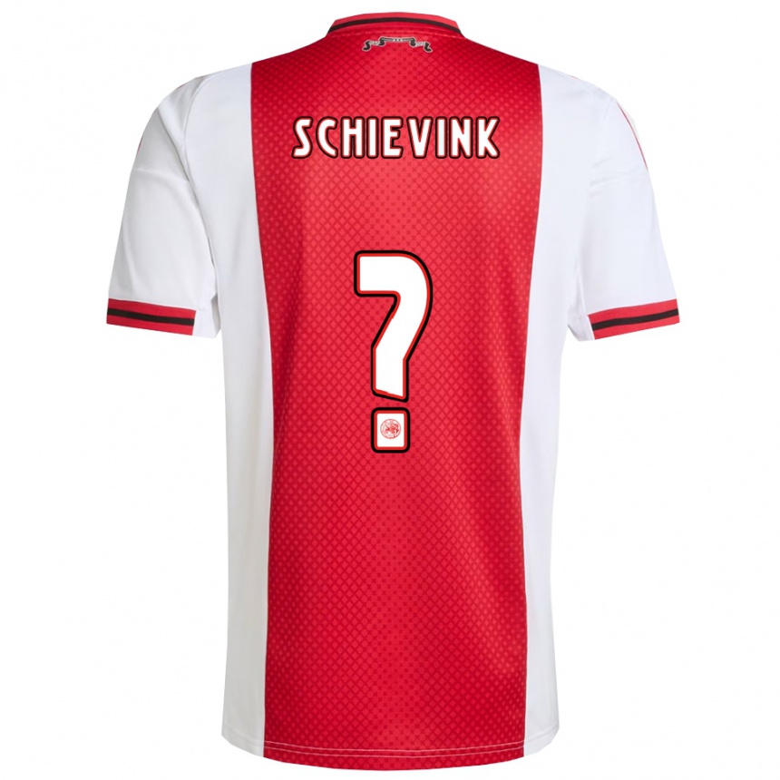 גברים כדורגל Floris Schievink #0 אדום לבן ג'רזי ביתית 2025/26