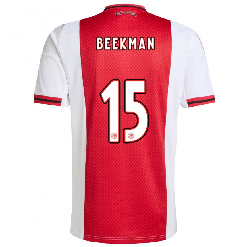 גברים כדורגל Luuk Beekman #15 אדום לבן ג'רזי ביתית 2025/26