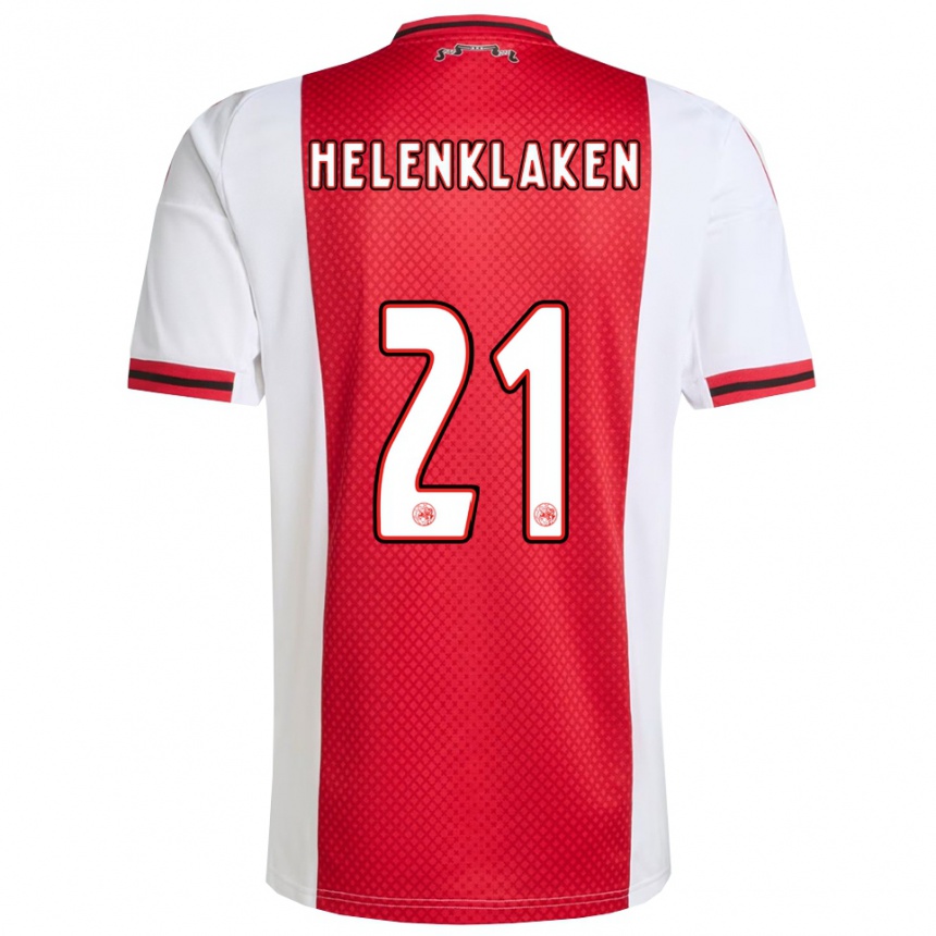 גברים כדורגל Sjors Helenklaken #21 אדום לבן ג'רזי ביתית 2025/26