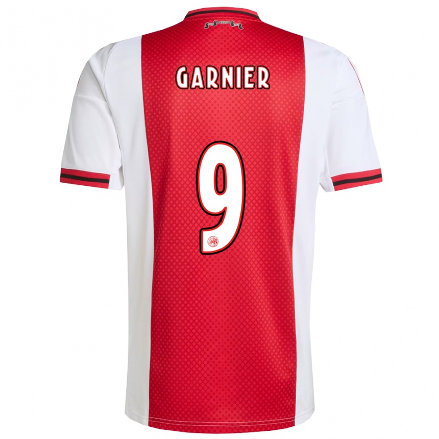 גברים כדורגל Roméo Garnier #9 אדום לבן ג'רזי ביתית 2025/26