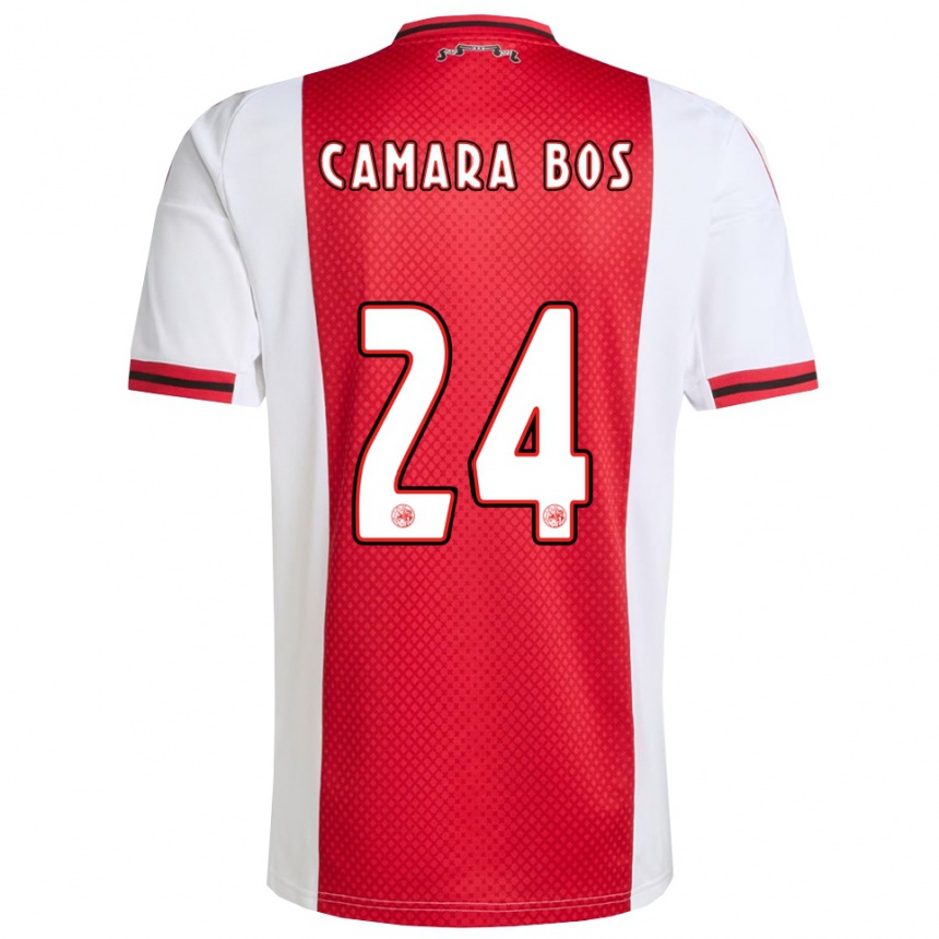 גברים כדורגל Daniel Camara Bos #24 אדום לבן ג'רזי ביתית 2025/26