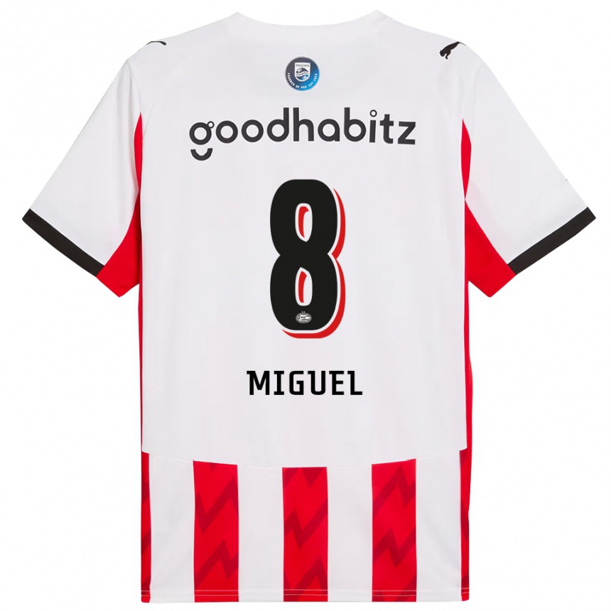 גברים כדורגל Yani Miguel #8 אדום לבן ג'רזי ביתית 2025/26