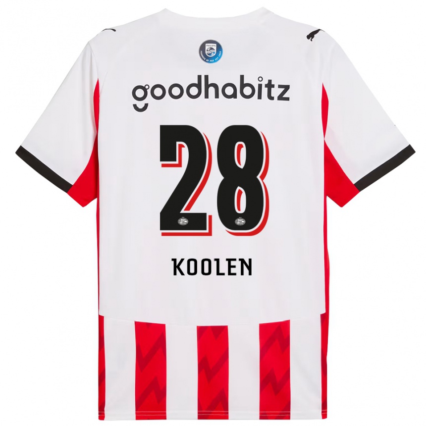 גברים כדורגל Lars Koolen #28 אדום לבן ג'רזי ביתית 2025/26