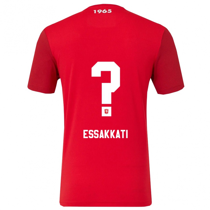 גברים כדורגל Mohamed Essakkati #0 אדום לבן ג'רזי ביתית 2025/26