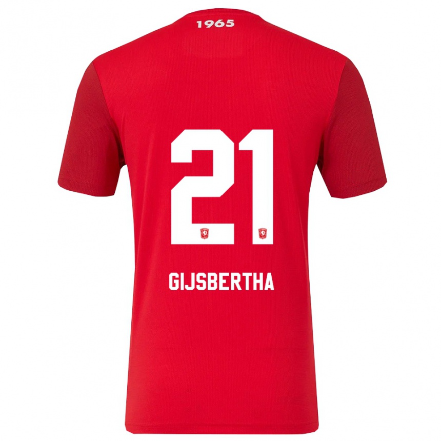 גברים כדורגל Tyrese Gijsbertha #21 אדום לבן ג'רזי ביתית 2025/26
