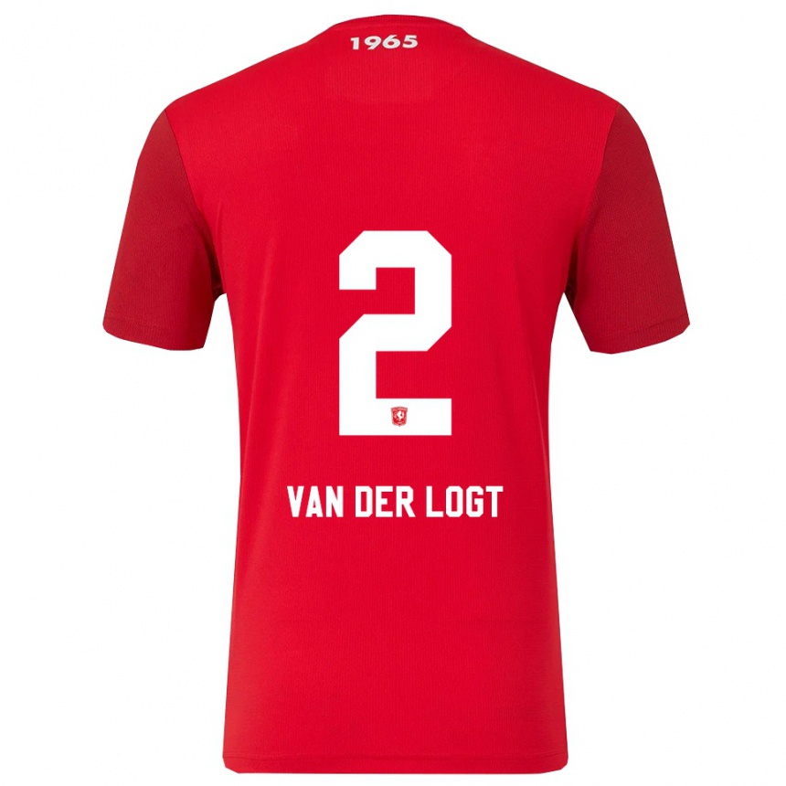 גברים כדורגל Jim Van Der Logt #2 אדום לבן ג'רזי ביתית 2025/26