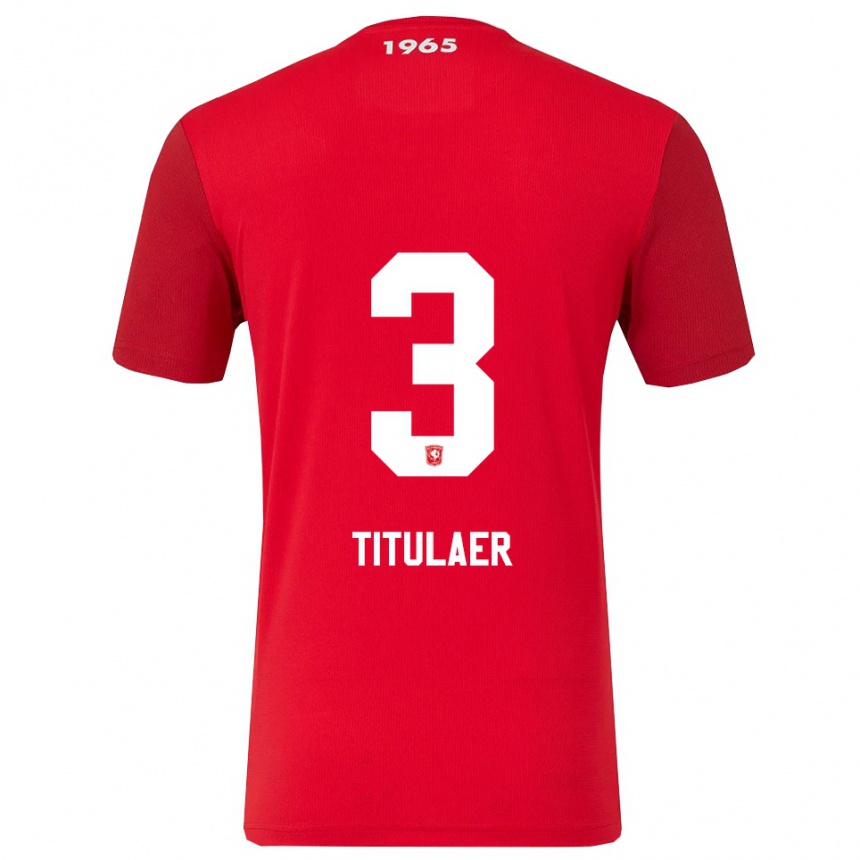 גברים כדורגל Björn Titulaer #3 אדום לבן ג'רזי ביתית 2025/26